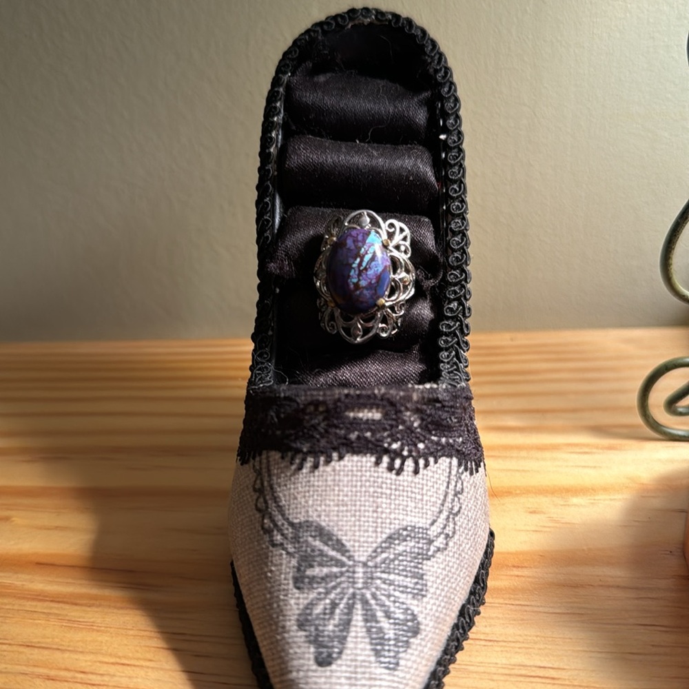 Karis Purple turquoise, open filigree ring - Picture 2 of 6